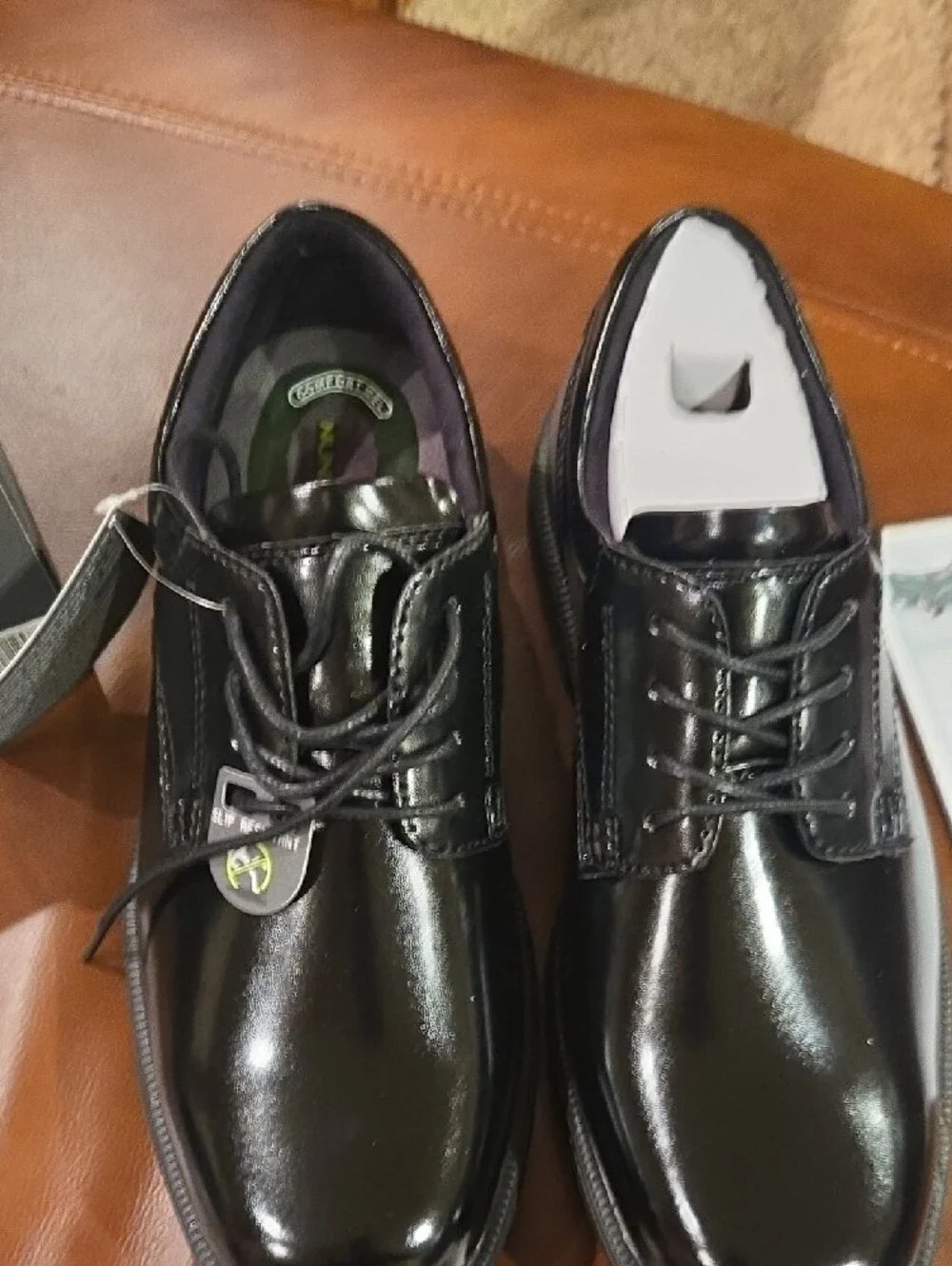 Nunn Bush Black Patent Leather Lace-Up Oxfords